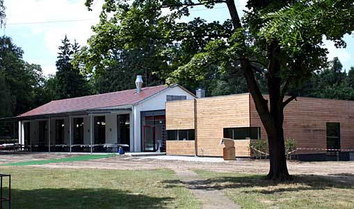Gartenfassade, Waldheim, Gustav-Jacob-Hütte, Karlsruhe